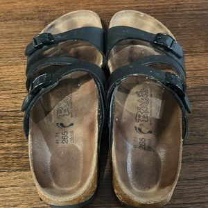 Black Birkenstock Sandals Size 10.